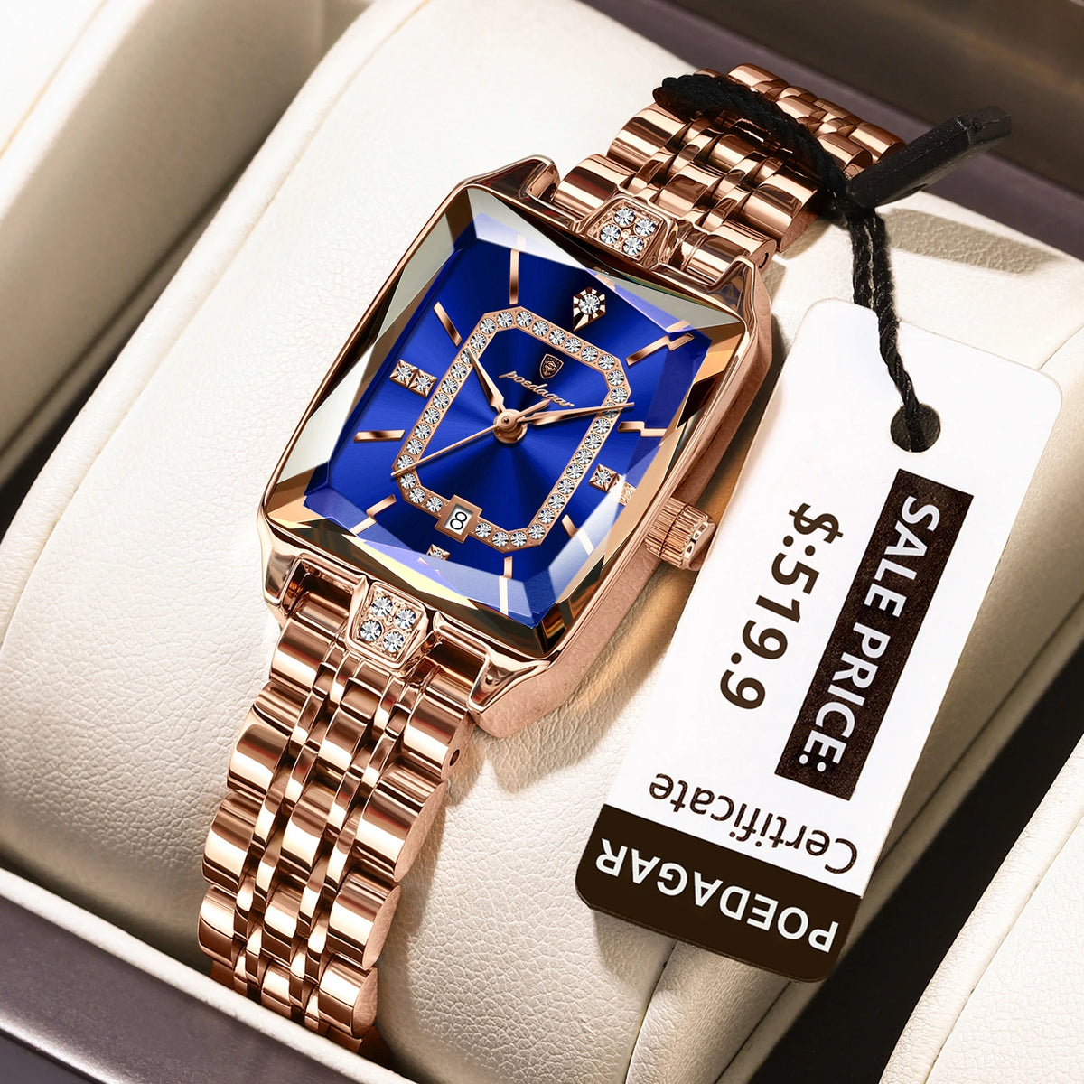 Elegant Waterproof Rectangle Wristwatch – Luxury Stainless Steel Quartz Dress Watch