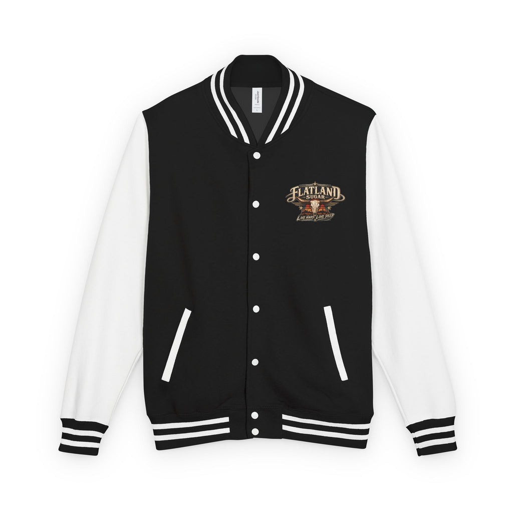 Letterman Jacket — Flatland Sugar “Live Hard, Love Deep” Vintage Logo