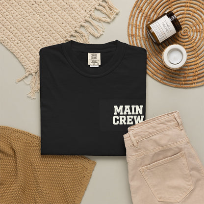 Main Crew Graphic T-Shirt — Bold Chest & Back Logo, Teamwork Tee