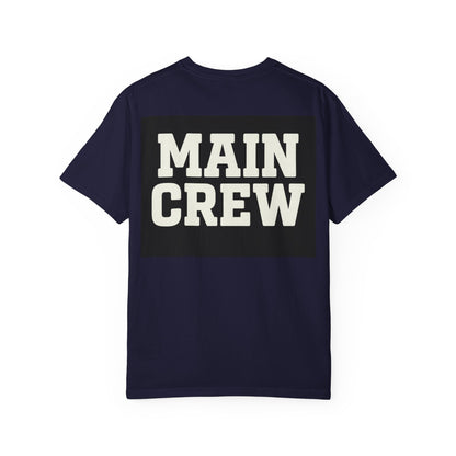 Main Crew Graphic T-Shirt — Bold Chest & Back Logo, Teamwork Tee