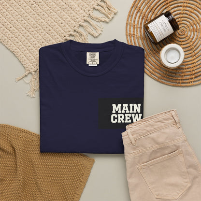 Main Crew Graphic T-Shirt — Bold Chest & Back Logo, Teamwork Tee