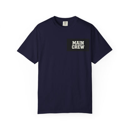 Main Crew Graphic T-Shirt — Bold Chest & Back Logo, Teamwork Tee