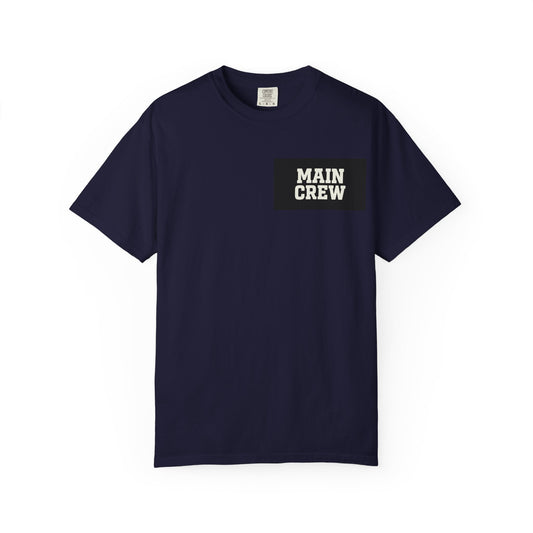 Main Crew Graphic T-Shirt — Bold Chest & Back Logo, Teamwork Tee