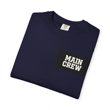Main Crew Graphic T-Shirt — Bold Chest & Back Logo, Teamwork Tee