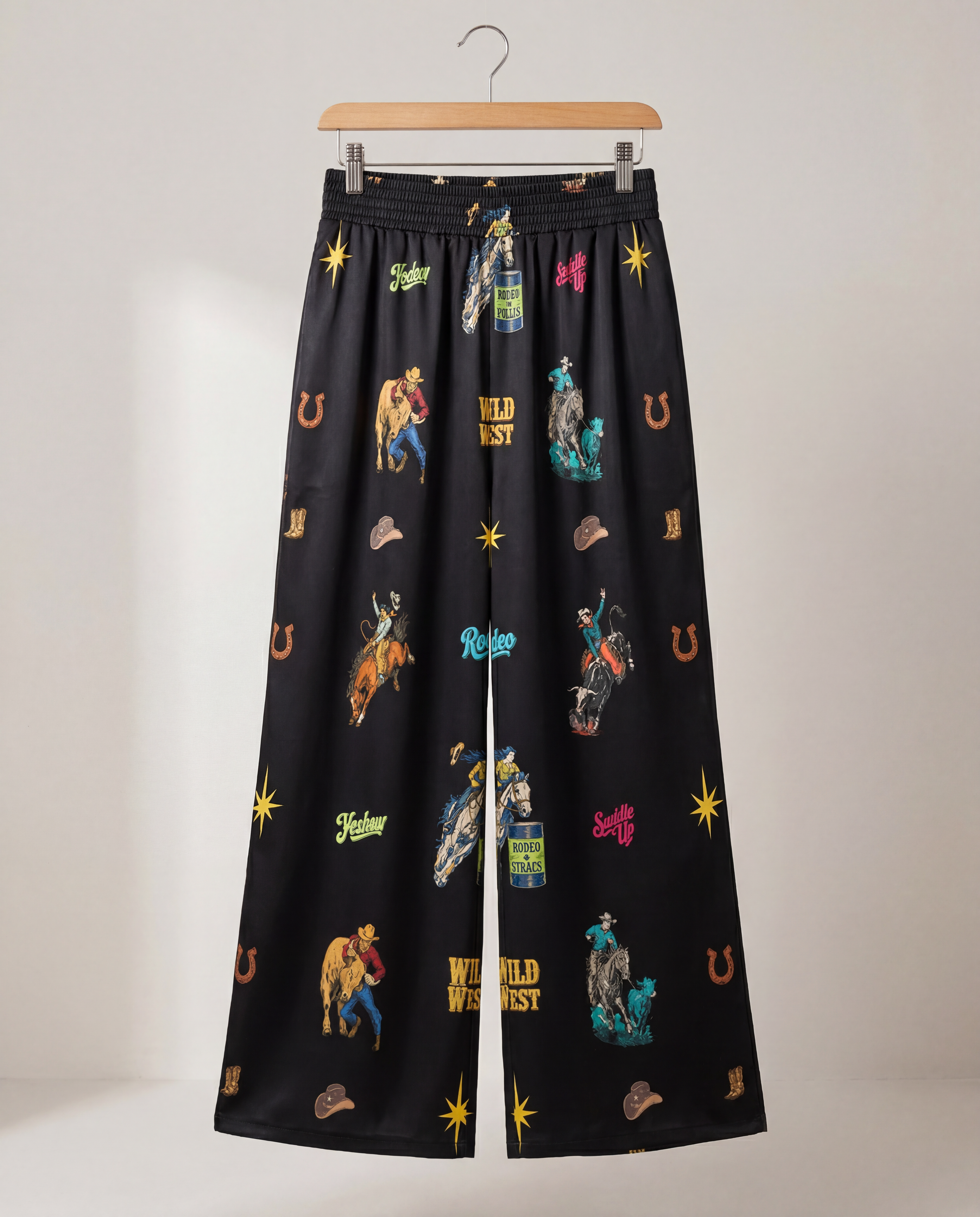 The Last Roundup Rodeo High Waisted Wide Leg Pants