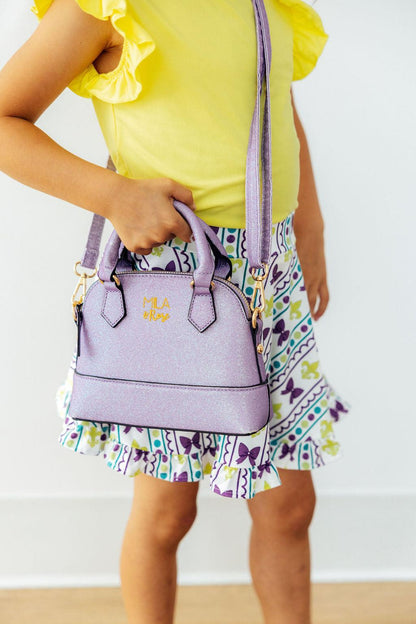 Lavender Glitter Girl's Crossbody Purse
