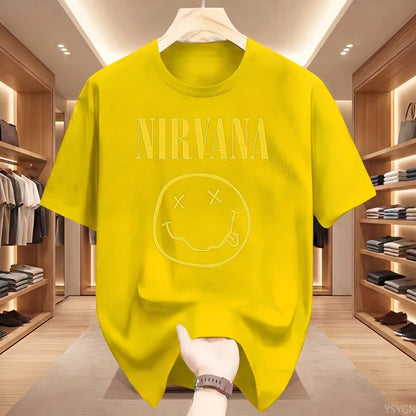 Retro Grunge Oversized Graphic Tee – Y2K Hip-Hop Style Vintage Rock T-Shirt
