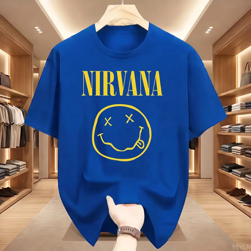 Retro Grunge Oversized Graphic Tee – Y2K Hip-Hop Style Vintage Rock T-Shirt