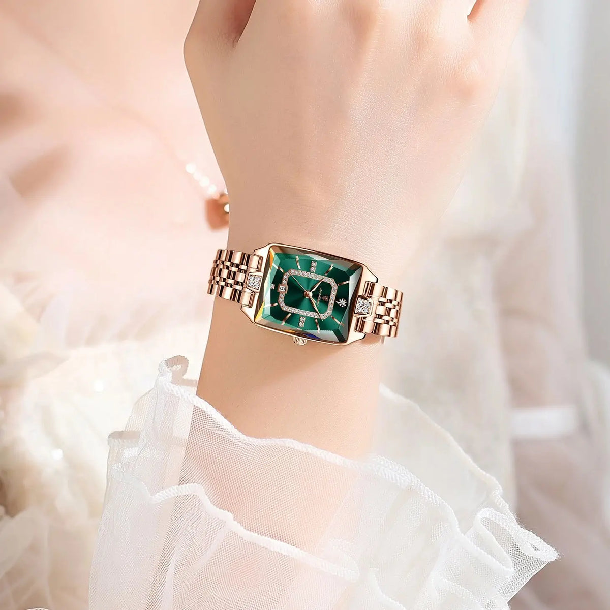 Elegant Waterproof Rectangle Wristwatch – Luxury Stainless Steel Quartz Dress Watch