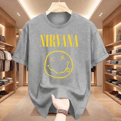 Retro Grunge Oversized Graphic Tee – Y2K Hip-Hop Style Vintage Rock T-Shirt