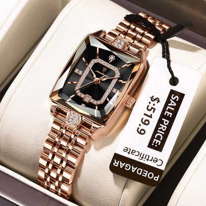Elegant Waterproof Rectangle Wristwatch – Luxury Stainless Steel Quartz Dress Watch