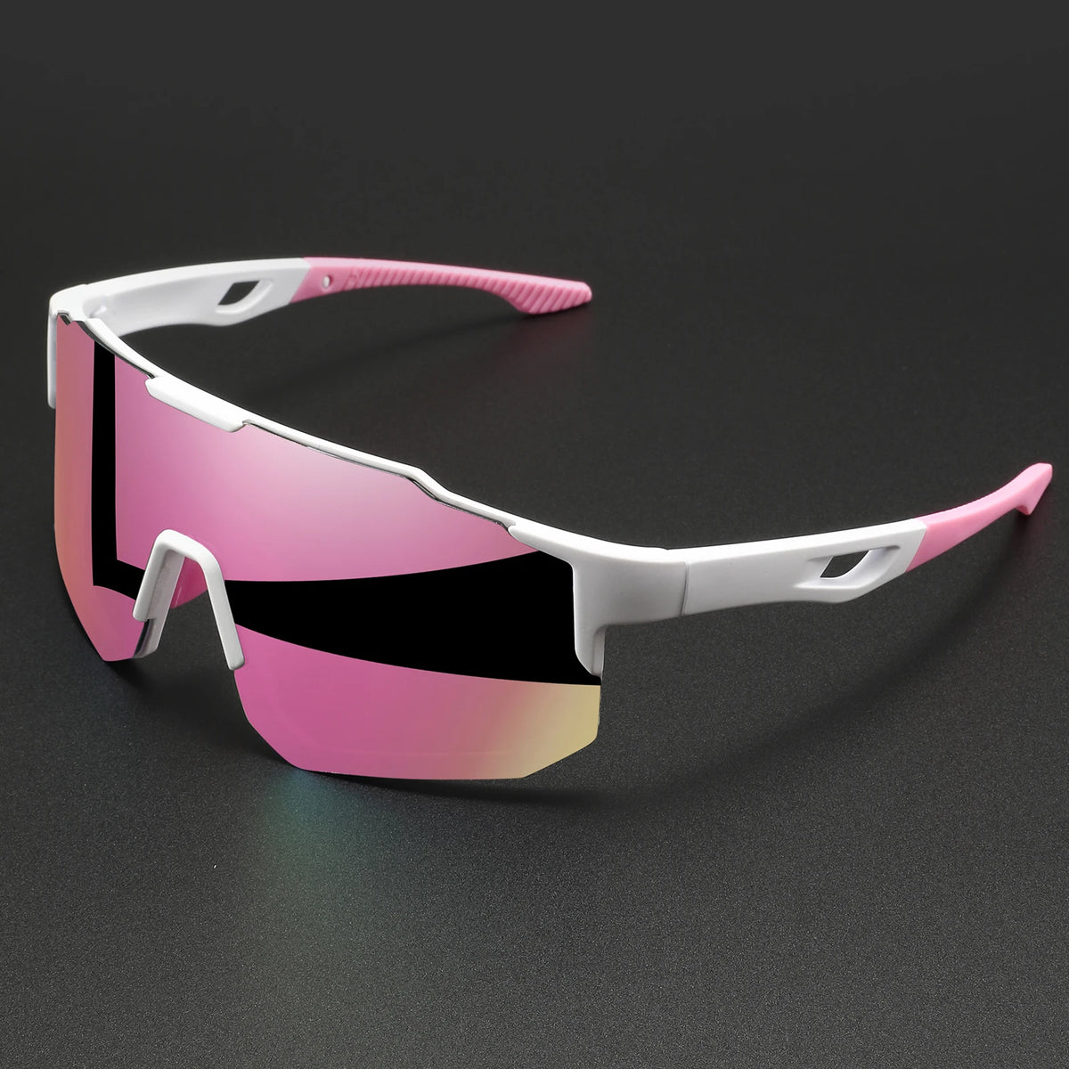 Oversized Colorful Sports Sunglasses - Wraparound Design, UV400 Unisex Comfort Fit for Cycling, Hiking & Outdoor