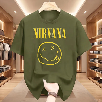Retro Grunge Oversized Graphic Tee – Y2K Hip-Hop Style Vintage Rock T-Shirt