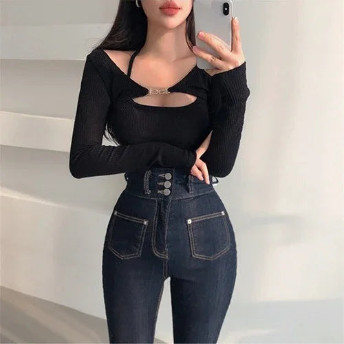 Women's 2-Piece Matching Knit Set – Cropped Cardigan & Slim-Fit Tank Top