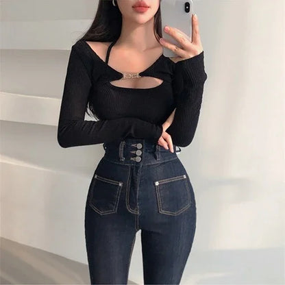 Women's 2-Piece Matching Knit Set – Cropped Cardigan & Slim-Fit Tank Top