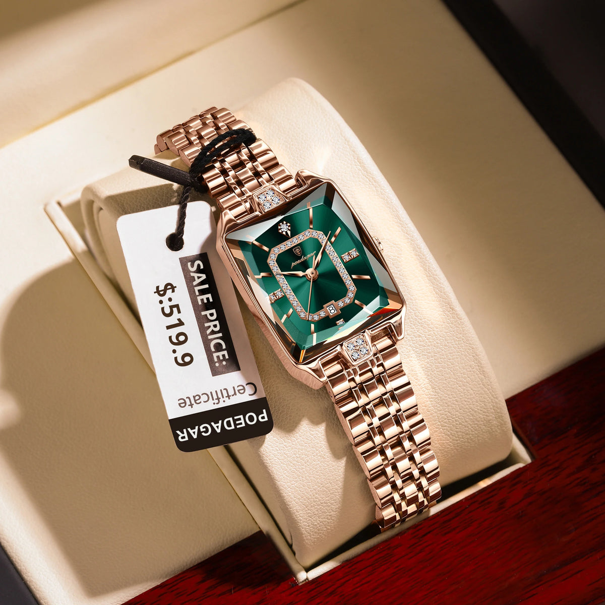 Elegant Waterproof Rectangle Wristwatch – Luxury Stainless Steel Quartz Dress Watch