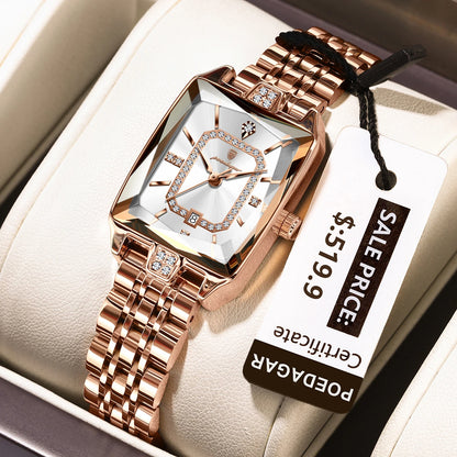 Elegant Waterproof Rectangle Wristwatch – Luxury Stainless Steel Quartz Dress Watch