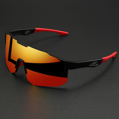 Oversized Colorful Sports Sunglasses - Wraparound Design, UV400 Unisex Comfort Fit for Cycling, Hiking & Outdoor