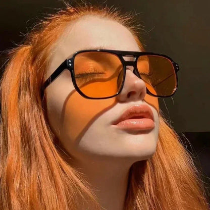 Oversized Retro Square Sunglasses – Unisex UV400 Designer Streetwear Shades