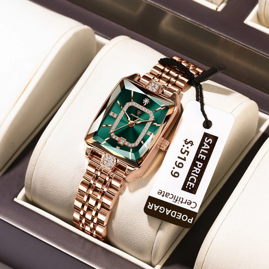 Elegant Waterproof Rectangle Wristwatch – Luxury Stainless Steel Quartz Dress Watch
