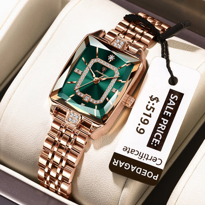 Elegant Waterproof Rectangle Wristwatch – Luxury Stainless Steel Quartz Dress Watch