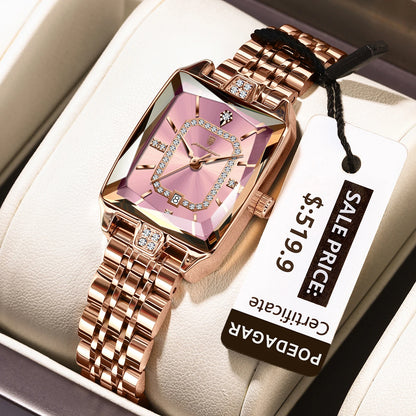 Elegant Waterproof Rectangle Wristwatch – Luxury Stainless Steel Quartz Dress Watch