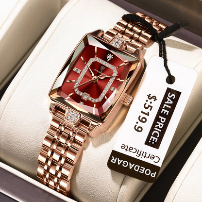 Elegant Waterproof Rectangle Wristwatch – Luxury Stainless Steel Quartz Dress Watch