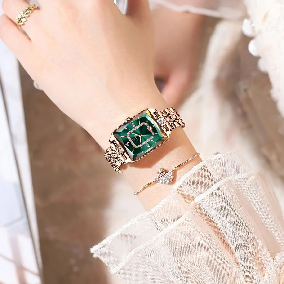 Elegant Waterproof Rectangle Wristwatch – Luxury Stainless Steel Quartz Dress Watch