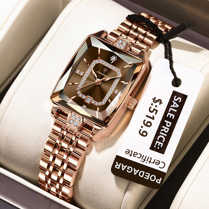 Elegant Waterproof Rectangle Wristwatch – Luxury Stainless Steel Quartz Dress Watch