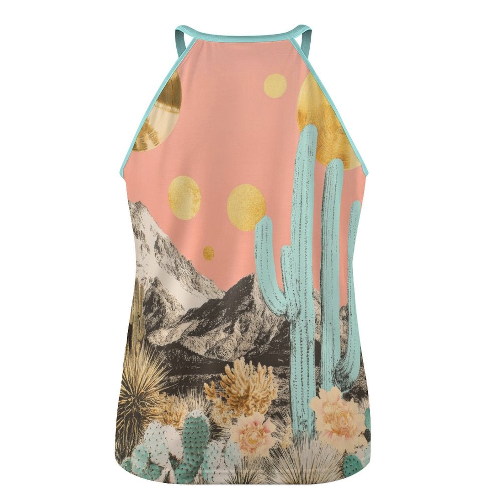 Turquoise Cowgirl Retro Pop Western Tank Top