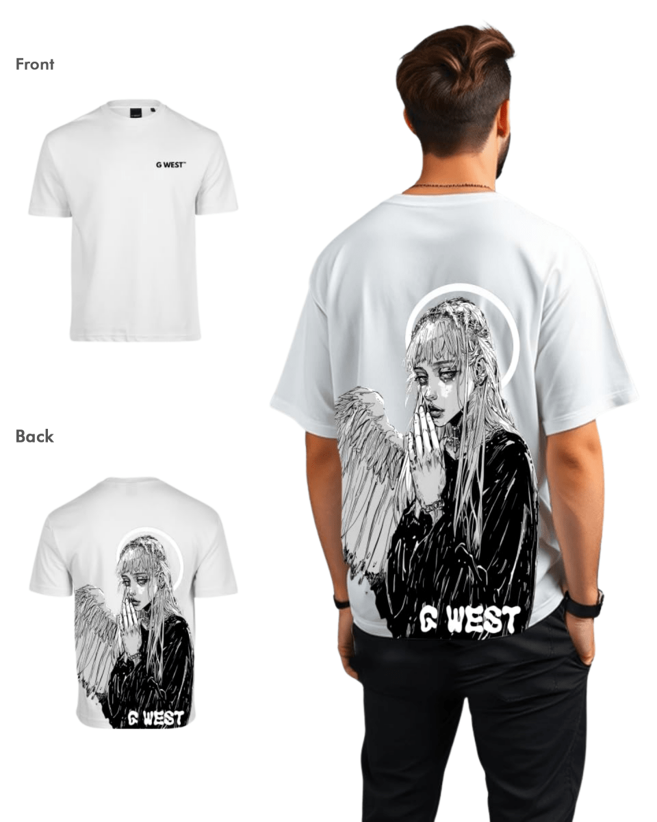 G West Mens Oversized Angel Girl Tee