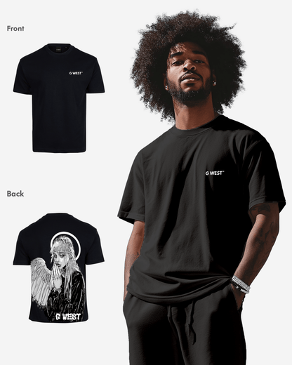 G West Mens Oversized Angel Girl Tee