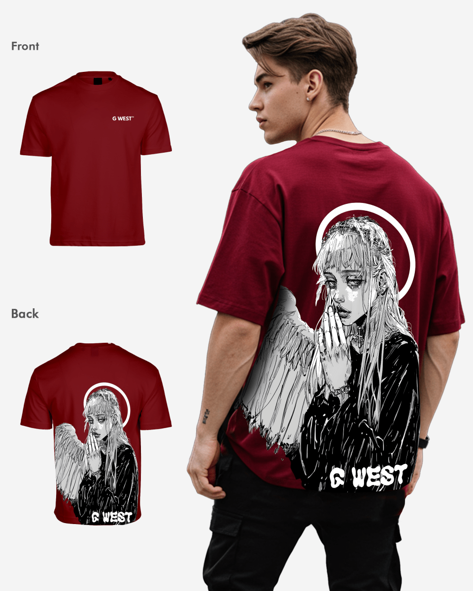 G West Mens Oversized Angel Girl Tee